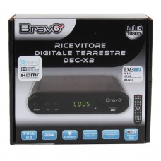DEC-X2 BRAVO DECODER DVB-T2 HD DA TAVOLO CON USB E CAVO HDMI