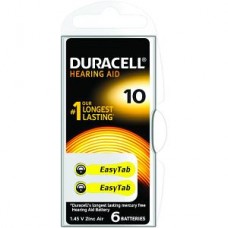 DA10 DURACELL PILA ZINCO ARIA PER APPARECCHI ACUSTICI BLISTER 6 PEZZI