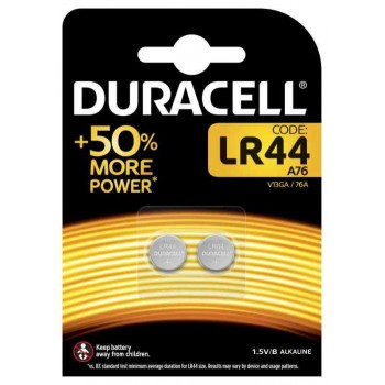 LR44 DURACELL PILA 1,5V ALKALINA BLISTER 2 PEZZI