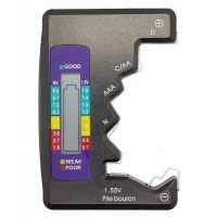 PROVAPILE UNIVERSALE PER BATTERIE AAA,AA,C,D,9V E BOTTONE CON DISPLAY LCD