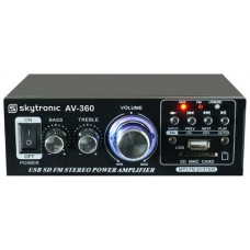 AV360 SKYTRONIC AMPLIFICATORE STEREO 2x40W KARAOKE FM TELECOMANDO