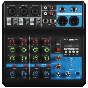 MIXER DJ 5 CANALI BLUETOOTH, USB, STEREO