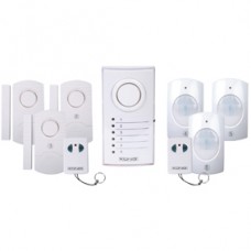 KIT ANTIFURTO WIRELESS CON 3 SENSORI IR 3 CONTATTI MAGNETICI 1 TELECOMANDO 1 SIRENA