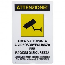 CARTELLO AREA VIDEOSORVEGLIATA 20x30