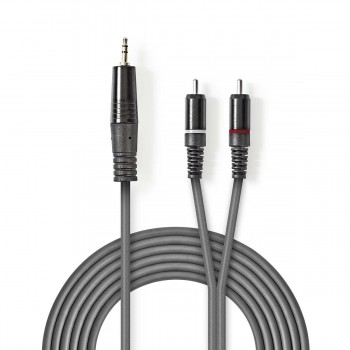 CAVETTO 2xSPINE RCA - 1xSPINA JACK 3,5 STEREO MT.3,0 PROFESSIONALE
