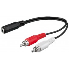 CAVETTO 2xSPINE RCA - PRESA JACK 3,5 STEREO MT.0,25