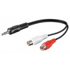 CAVETTO 2xPRESE RCA - SPINA JACK 3,5 STEREO MT.0,25