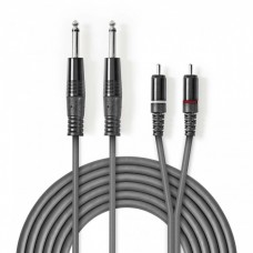 CAVETTO 2xSPINE JACK 6,3 MONO - 2xSPINE RCA MT.1,5 PROFESSIONALE