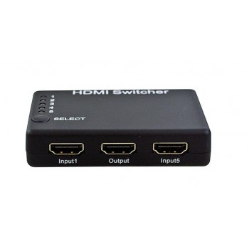 SWITCHER HDMI 5 IN 1 OUT AUTOMATICO CON TELECOMANDO