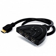 SWITCHER HDMI 3 IN 1 OUT AUTOMATICO CON CAVO