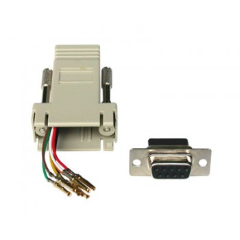 ADATTATORE PLUG DB9 FEMMINA/ PLUG RJ45 8 POLI FEMMINA