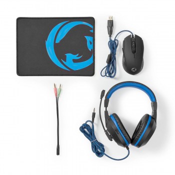 KIT GAMING COMPOSTO DA MOUSE, PAD E CUFFIA CON ADATTATORE