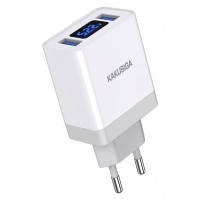 ALIMENTATORE USB FAST CHARGER IN:110-220V USB TYPE A 2x2,4A CON DISPLAY