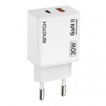 CARICABATTERIE GAN USB TYPE-C + 1 USB QC 3A 30W