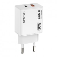 CARICABATTERIE GAN USB TYPE-C + 1 USB QC 3A 30W