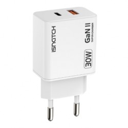 CARICABATTERIE GAN USB TYPE-C + 1 USB QC 3A 30W
