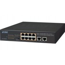 GSD-1008HP PLANET SWITCH 8+2 PORTE 10/100/1000 POE