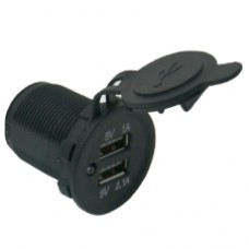 DOPPIA PRESA USB TYPE A MONTAGGIO A PANNELLO INGRESSO 12Vdc