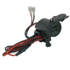 DOPPIA PRESA USB TYPE A MONTAGGIO A MORSETTO PER MOTO E BICICLETTE