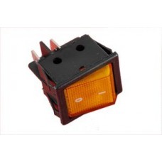 INTERRUTTORE A BILANCIA BIPOLARE 10A/16A (ON-OFF) 22x29 LUMINOSO GIALLO