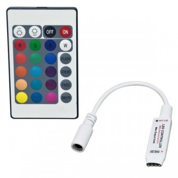 KIT MINI CONTROLLER RGB CON RADIOCOMANDO 433.92MHZ 5-24VDC 6A 2A PER CANALE