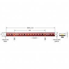 STRIP LED 220V 17W/MT IP65 LUCE FREDDA LED2835 BOBINA 5 MT