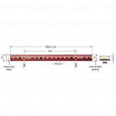 STRIP LED 220V 17W/MT IP65 LUCE NATURALE LED2835 BOBINA 5 MT