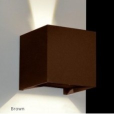 APPLIQUE A LED IP54 7W 220Vac 3000K 500LM 100x100mm ALLUMINIO BROWN