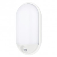 PLAFONIERA LED OVALE IP65 20W 220Vca,2100lm, 4000K,DIM.270x145mm H.81mm CON SENSORE PIR