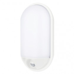 PLAFONIERA LED OVALE IP65 20W 220Vca,2100lm, 4000K,DIM.270x145mm H.81mm CON SENSORE PIR