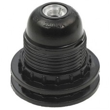 PORTALAMPADA E27 NERO CON GHIERA A VITE