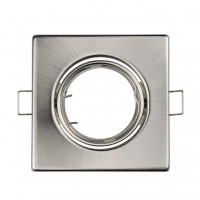 GHIERA GU10 QUADATA ORIENTABILE SATINATA 84x84mm FORO 65mm