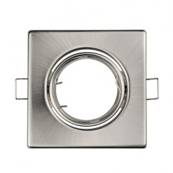 GHIERA GU10 QUADATA ORIENTABILE SATINATA 84x84mm FORO 65mm