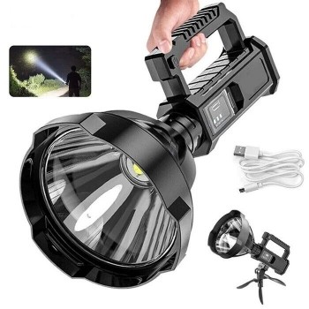 TORCIA LED RICARICABILE 50W CON TREPPIEDI E FUNZIONE POWERBANK