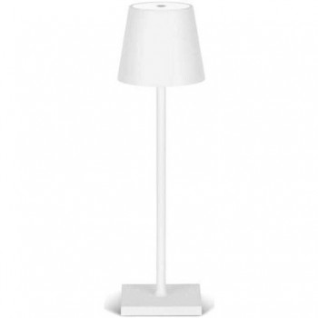 LAMPADA LED RICARICABILE DA TAVOLO 3W DIMMERABILE IN METALLO BIANCO