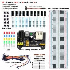 KIT ACCESSORI E COMPONENTI CON BREADBOARD E MODULO ALIMENTAZIONE