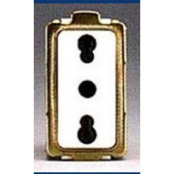 PRESA 1 POSTO BIVALENTE 10/16A 250V BIANCA COMPATIBILE MAGIC