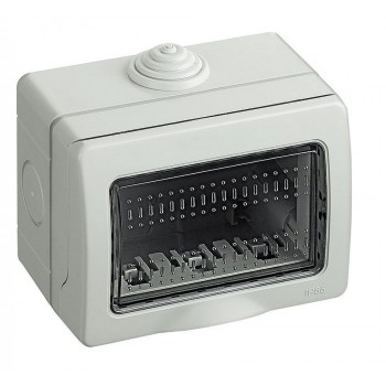 BOX 3 POSTI DA ESTERNO IP55 BIANCO COMPATIBILE LIVING INTERNATIONAL