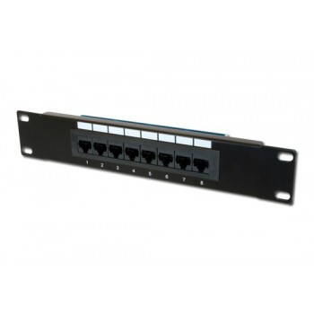 PATCH PANEL 10 POLLICI COMPLETO 8 PORTE NON SCHERMATE UTP CATNON SCHERMATE CAT.5E