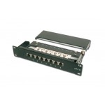 PATCH PANEL 10 POLLICI COMPLETO 8 PORTE SCHERMATE UTP CATNON SCHERMATE CAT.5E