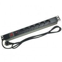 MULTIPRESA PER ARMADI RACK 19P. 6 POSTI SCHUKO CON INTERRUTTORE LUMINOSO