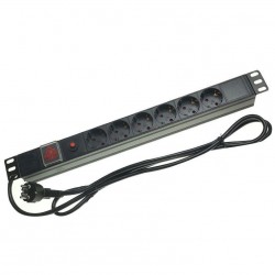 MULTIPRESA PER ARMADI RACK 19P. 6 POSTI SCHUKO CON INTERRUTTORE LUMINOSO