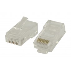 PLUG RJ45 UTP CAT5 PER CAVO FLESSIBILE CONFEZIONE 10 PEZZI