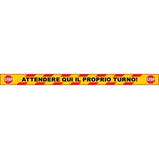 ADESIVO PAVIMENTO 100x7cm ATTENDERE QUI IL PROPRIO TURNO