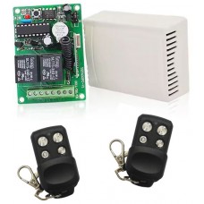 KIT RICEVITORE BICANALE 433MHZ CON 2 TELECOMANDI PORTATA 10Ax2