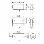 LS14250 SAFT BATTERIA LITIO FORMATO '1/2AA' 1200mah 3,6V TERMINALI CIRCUITO STAMPATO