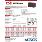 BATTERIA RICARICABILE PIOMBO AGM 12V 7,2Ah CSB UPS 123607 F2