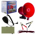 KIT AMPLIFICATORE DA AUTO CON MICROFONO E TROMBA SUPPORTO MAGNETICO