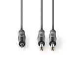 CAVETTO 2xSPINE JACK 6,3 MONO - 1xSPINA JACK 3,5 STEREO MT.1,5 PROFESSIONALE