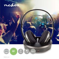 CUFFIA WIRELESS STEREO RICARICABILE RADIOFREQUENZA NEDIS HPRF210BK